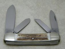 Fight'n Rooster Germany Stag 4 Blade Canoe Knife 1998 International Cutlery Club 1 of 100