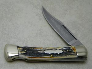 Fightn Rooster Stainless Frank Buster Celebrated Cutlery Germany Stag Lockback Knife