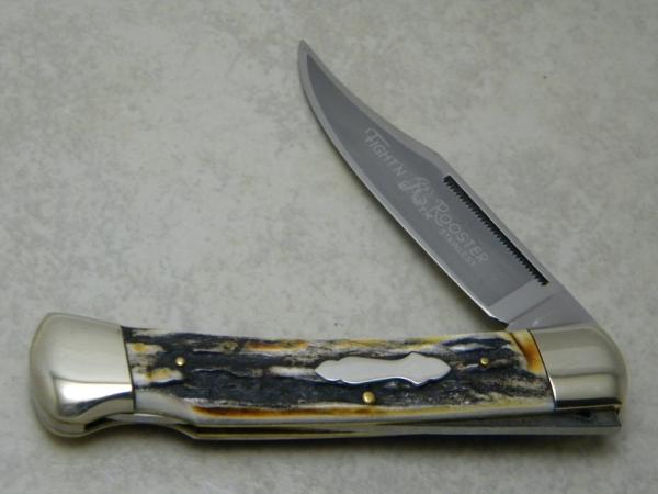 Fight'n Rooster Stainless Frank Buster Celebrated Cutlery Germany Stag Lockback Knife