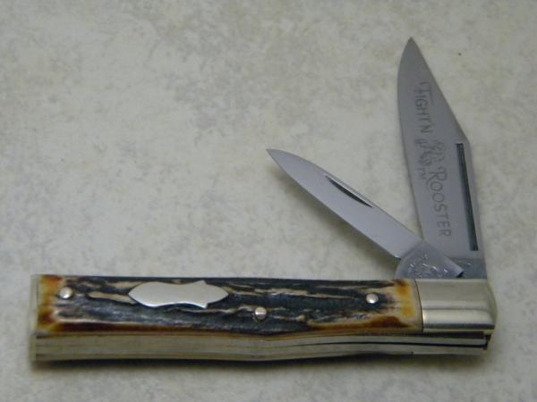Fight'n Rooster Frank Buster Celebrated Cutlery Germany Stag Pillbuster Knife