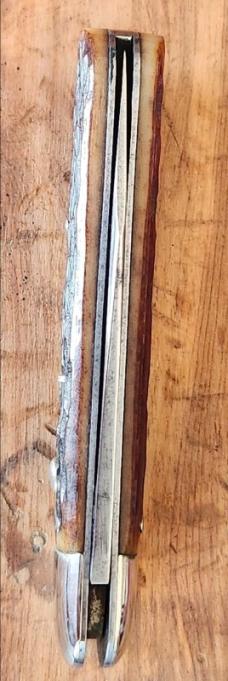 Presto Pat. Jan. 30-40 Made In USA Geo Schrade  Knife Co. B'Port Conn . Bone Handles 