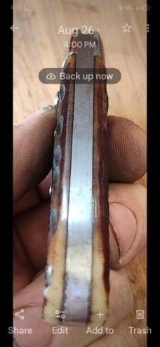 Presto Pat. Jan. 30-40 Made In USA Geo Schrade  Knife Co. B'Port Conn . Bone Handles 