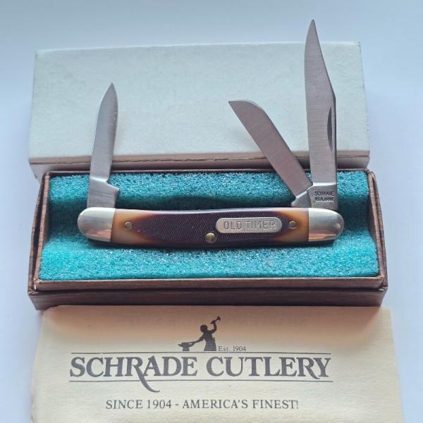 Vintage Schrade USA 108OT Junior Old Timer Stockman Pocket Knife MIB Clamshell Box Vintage Schrade USA 108OT Junior Old Timer Stockman Pocket Knife MIB Clamshell Box