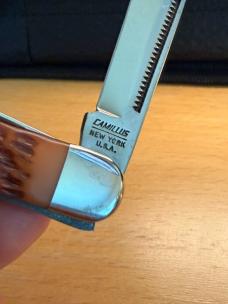 Camillus Cutlery USA 72 Model Swell Center Whittler 1970s to 80s Delrin Handles