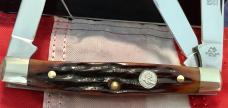 Queen Cutlery Stockman (#26) w/ Great Amber Stag Bone Handles -NOS 