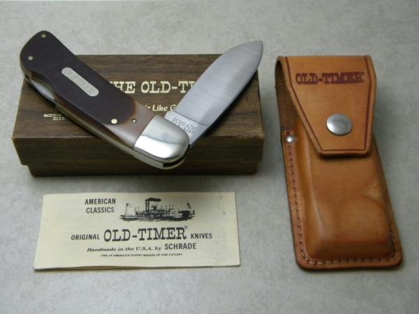 Schrade USA 51OT Delrin Old Timer Lockback Big Timer Knife and Leather Pouch NIB