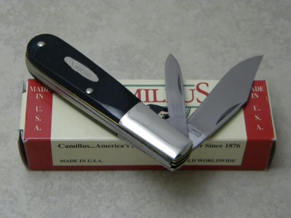 Camillus New York USA Saw Cut Black Delrin Barlow Knife NIB