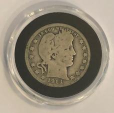 New In Display Case US Coin Collection Trapper And 1914 D Silver Barber Quarter