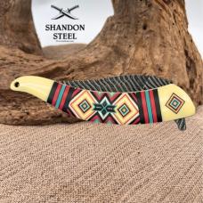 Masters Collection Native American Southwest Design Feather Pocket Knife (107)