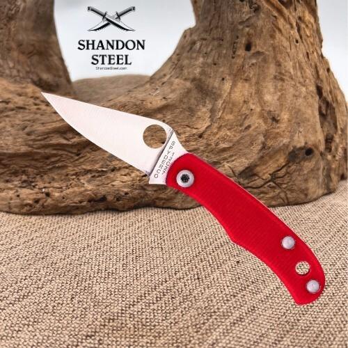 Spyderco BUG Folding Knife 1.27" Blade w/ Red G-10 Handle Slipjoint C133GRDP