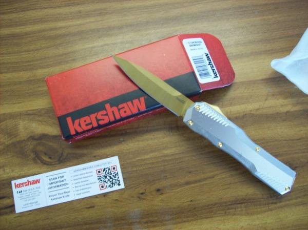 Kershaw Livewire U.S.A. Scarce Ltd. Edition 9000RAW/Gold OTF /Gold Blade Magnacut UNUSED W/Box