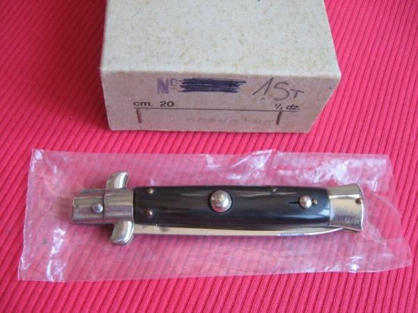 Vintage 1960's Italian Button Open Button Close Stiletto Switchblade Knife - New with Box!