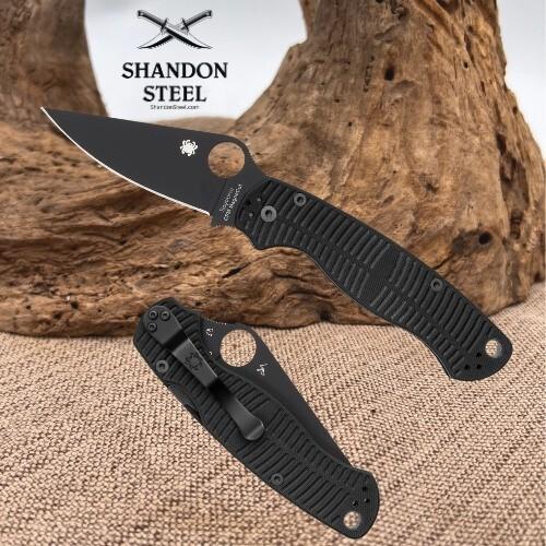 Spyderco ParaMilitary 2 Salt Plain Edge 3.45" Folding Pocket Knife C81GMCBKP2