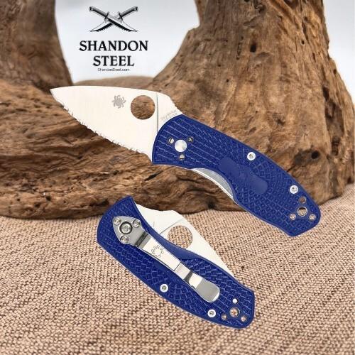Spyderco Ambitious Lightweight Knife C148SBL 2.31" Serrated S35VN Blade Blue FRN Spyderco Ambitious Lightweight Knife C148SBL 2.31" Serrated S35VN Blade Blue FRN