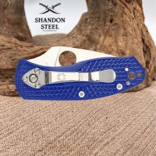 Spyderco Ambitious Lightweight Knife C148SBL 2.31" Serrated S35VN Blade Blue FRN
