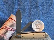 GEC #92 Eureka Jack Ivory Linen Micarta Tidioute Cutlery Great Eastern 922225