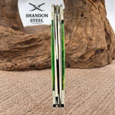 The Bone Collector Large 3-Blade Stockman Green Bone Folding Pocket Knife (118)