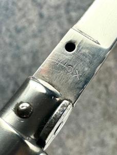 Vintage 11" INOX stamp Swivel Bolster - Horn Scales - Works Great