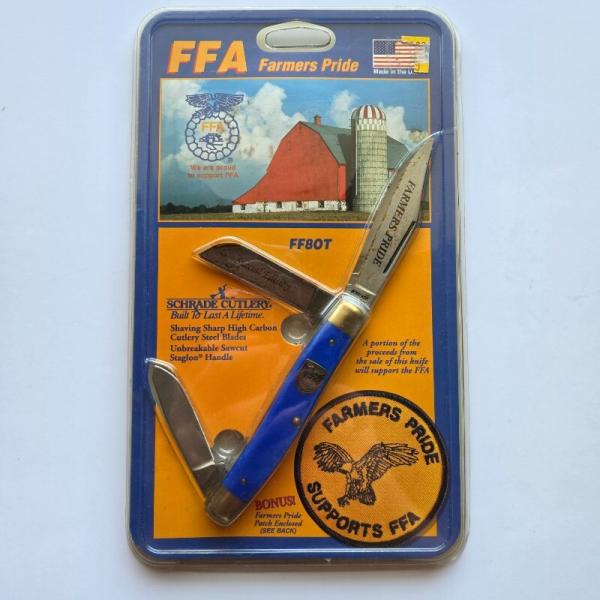 Vintage Schrade USA FF80T Farmers Pride FFA Stockman Knife w/ Patch NIP NOS Sealed
