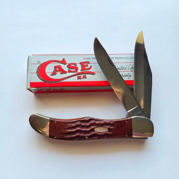 Vintage Case XX 6265-SAB Folding Hunter Knife Red Bone 2-Blade w/ Box