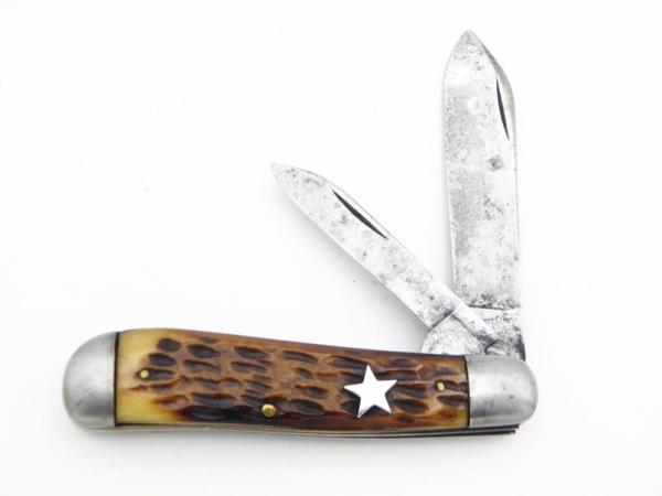 Vintage Queen City Cutlery Dogleg Jack:  3 3/8” closed, early 1930s, “Queen City” tang stamp