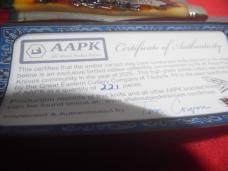 GREAT EASTERN CUTLERY AAPK CLUB KNIFE 2025 ONE OF ONLY 221 PRODUCED IN TUBE WITH COA