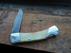 Bear & Son Damascus Lock back Knife 
