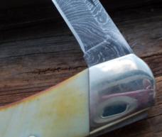 Bear & Son Damascus Lock back Knife 