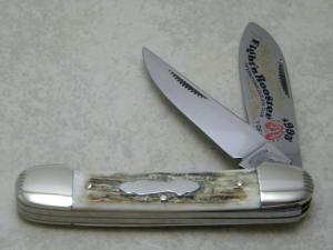 Fightn Rooster Germany Stag Canoe Jack Knife 1993 International Cutlery Club 1 of 150