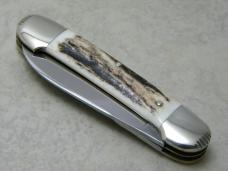 Fight'n Rooster Germany Stag Canoe Jack Knife 1993 International Cutlery Club 1 of 150