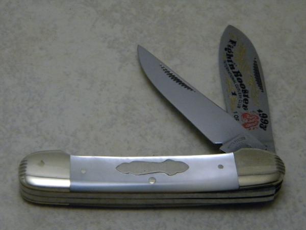 Fight'n Rooster Germany Pearl Canoe Jack Knife 1993 International Cutlery Club 1 of 150