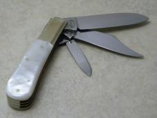 Fight'n Rooster Germany Pearl 3 Blade Barlow Knife 1992 International Cutlery Club II 1 of 200