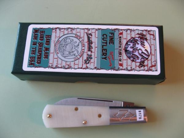 NEW YORK KNIFE COMPANY/COOPER CUTLERY BARLOW SAW CUT WHITE BONE#2 NEW YORK KNIFE COMPANY/COOPER CUTLERY BARLOW SAW CUT WHITE BONE#2