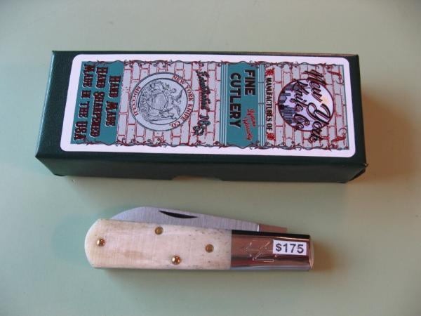 NEW YORK KNIFE COMPANY/COOPER CUTLERY BARLOW SAW CUT WHITE BONE#1 NEW YORK KNIFE COMPANY/COOPER CUTLERY BARLOW SAW CUT WHITE BONE#1