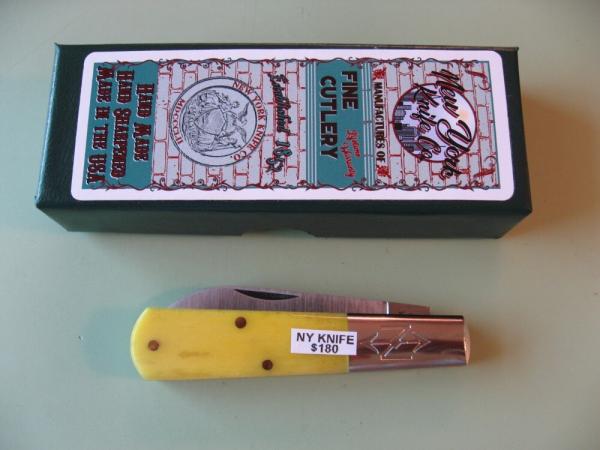 NEW YORK KNIFE COMPANY/COOPER CUTLERY BARLOW YELLOW BONE #1 NEW YORK KNIFE COMPANY/COOPER CUTLERY BARLOW YELLOW BONE #1