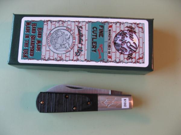  NEW YORK KNIFE COMPANY/COOPER CUTLERY BARLOW SAW CUT EBONY WOOD