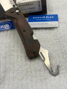 Benchmade 15060-2 Grizzly Creek Manual Opening Hunting Knife With Gut Hook