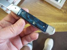 Hubertus Knife Just Arrived Blue Poplar Handles Solingen, Germany Size 10 Medium Clip-Point NIB