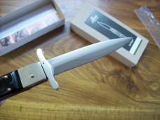 Hubertus The Guardian Knife Solingen, Germany Very Rare Brazilian Horn Swing Guard UNUSED W/Box