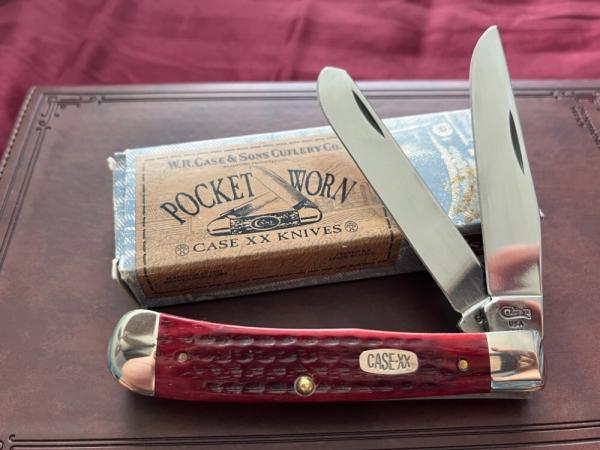 1996 Case XX Pocket Worn 6254 SS Red Pocketworn Bone Trapper