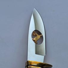 Buck Custom 192 USA Fixed Blade Knife Cutout Running Buck Burl Wood Brass Mint Rare