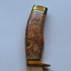 Buck Custom 192 USA Fixed Blade Knife Cutout Running Buck Burl Wood Brass Mint Rare