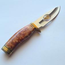 Buck Custom 192 USA Fixed Blade Knife Cutout Running Buck Burl Wood Brass Mint Rare