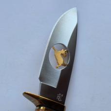 Buck Custom 192 USA Fixed Blade Knife Cutout Running Buck Burl Wood Brass Mint Rare