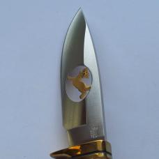 Buck Custom 192 USA Fixed Blade Knife Cutout Running Buck Burl Wood Brass Mint Rare