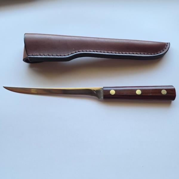 Northwoods Knife Co Gladstone Mich USA Custom Fillet Boning Knife Wood Sheath Mint