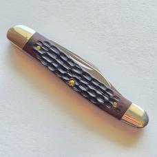 1986 Case XX 62087 SS Medium Pen Knife 4 Dot Jigged Bone MIB Box Papers USA
