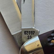 1986 Case XX 62087 SS Medium Pen Knife 4 Dot Jigged Bone MIB Box Papers USA