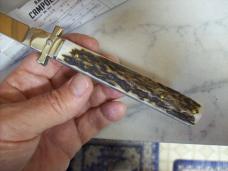 A.G.A. Campolin Italian 9" Dominus Genuine Gnarly Stag/Antler Swedgey Blade UNUSED W/Orig. Box