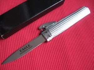 Older Chrome Plated Gravity Machined Handle OTF Knife